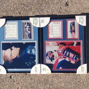 Vintage NASCAR driver framed wall Jeff Gordon Mark Martin rainbow racer Pfizer